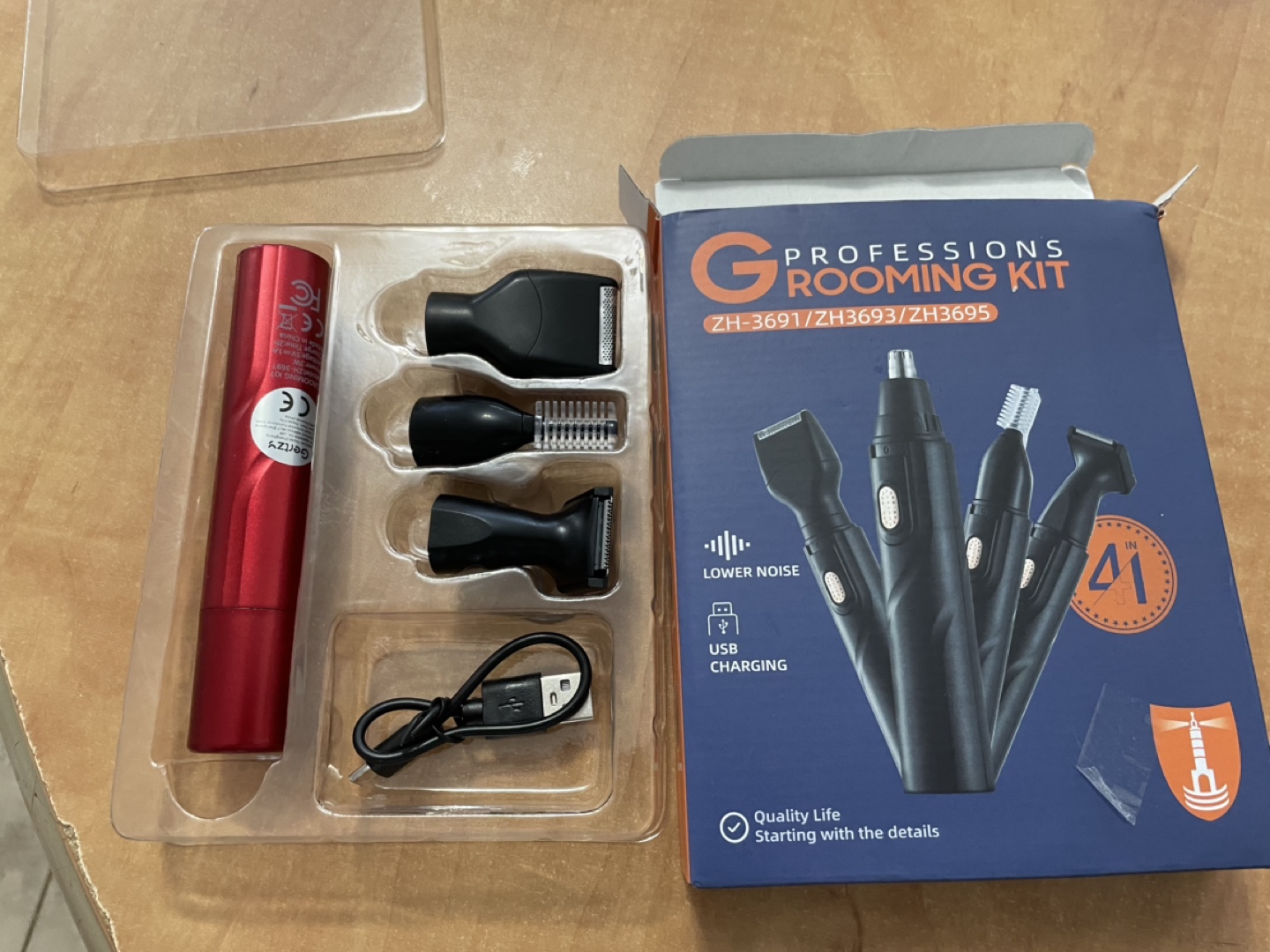 Gertzy 4-in-1 Professional Grooming Kit - USB Rechargeable