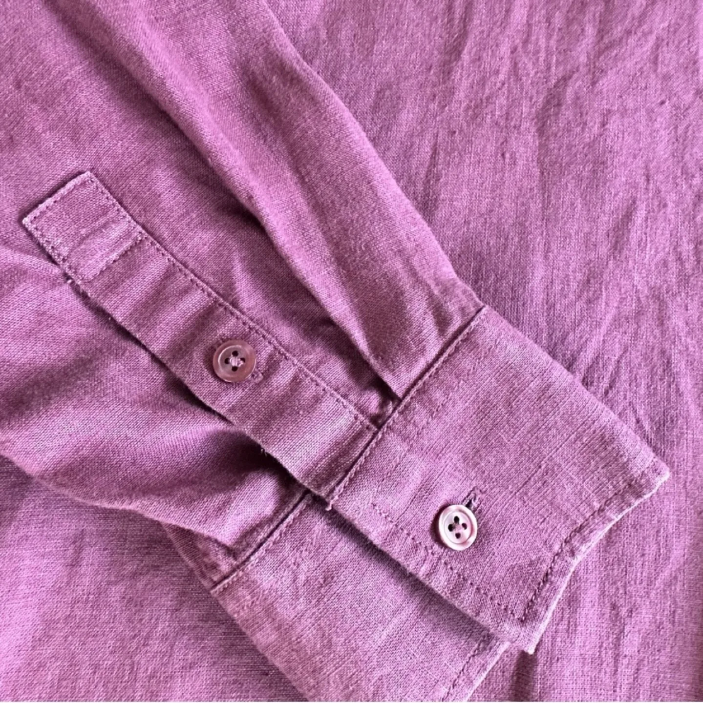 Athleta Playa Purple Oversized Linen Button-Down Shirt Large image indicator(5)