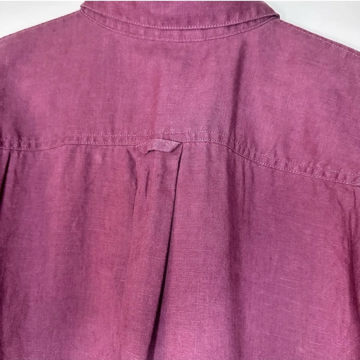 Athleta Playa Purple Oversized Linen Button-Down Shirt Large image indicator(7)