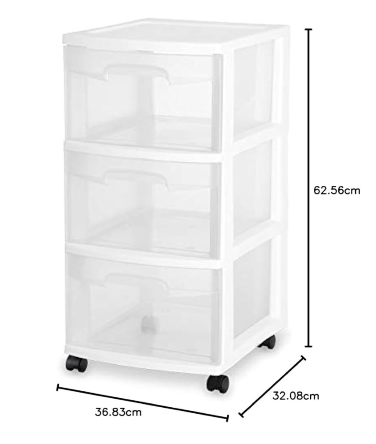 Three-Drawer Rolling Storage Cart
