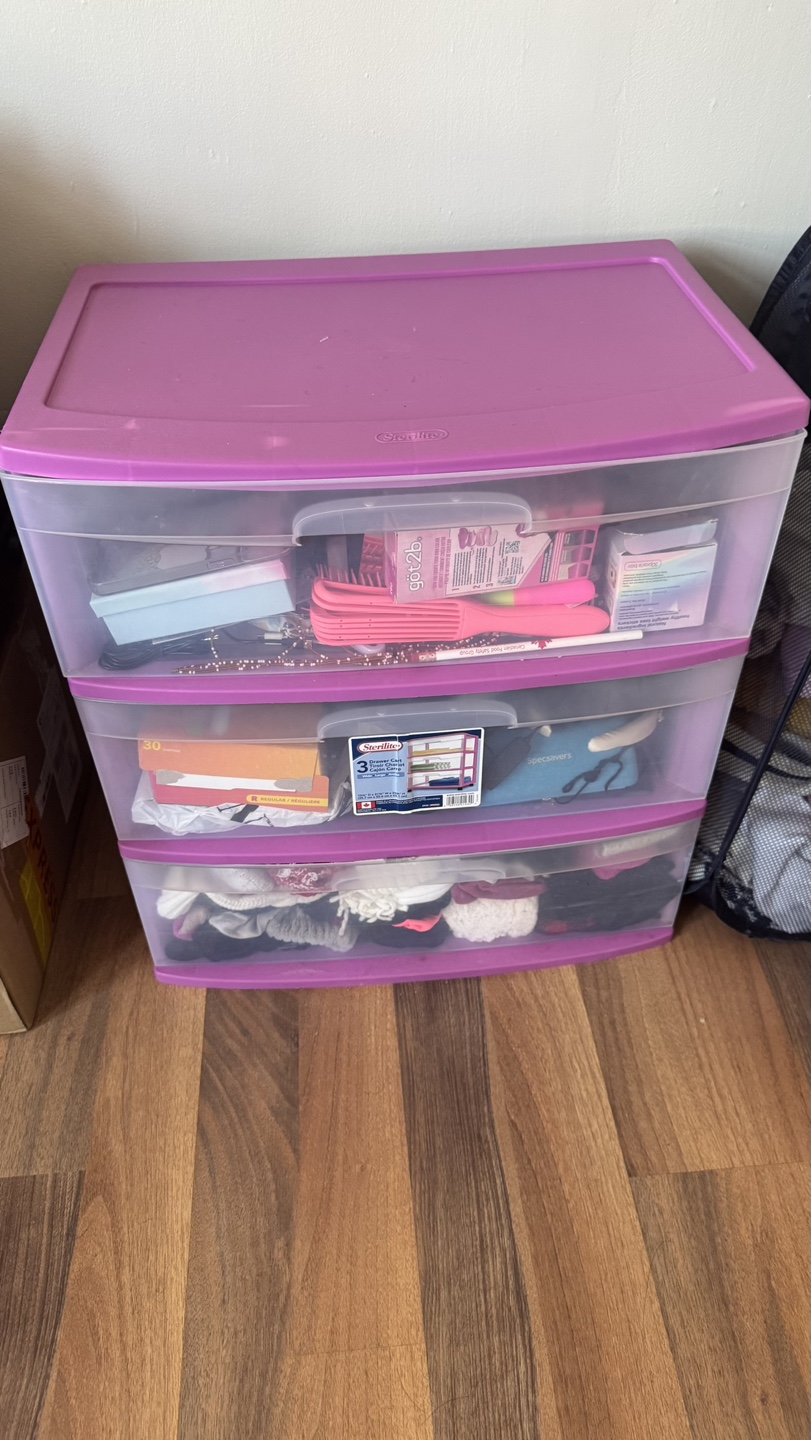 Sterilite 3-Drawer Cart - Purple