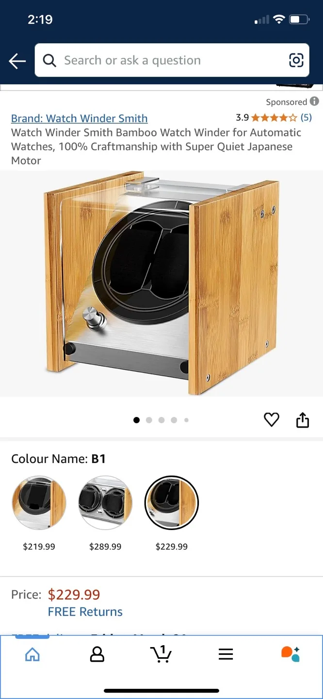 Watch Winder Smith Bamboo image indicator(2)