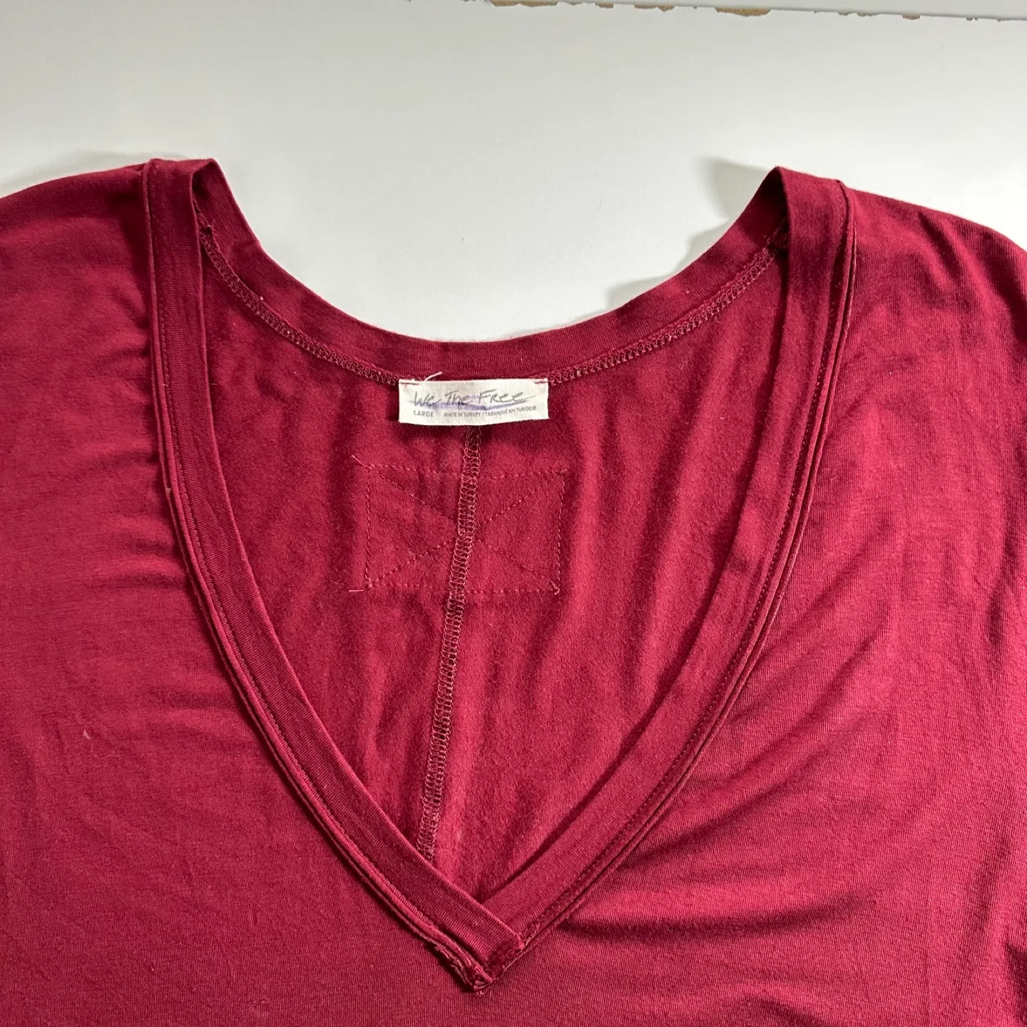 We The Free burgundy V-neck long sleeve shirt Large image indicator(3)
