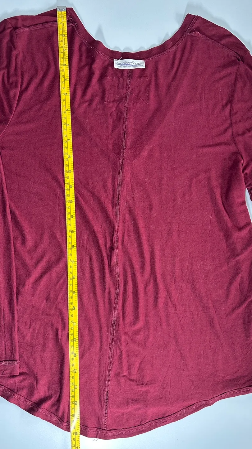 We The Free burgundy V-neck long sleeve shirt Large image indicator(7)
