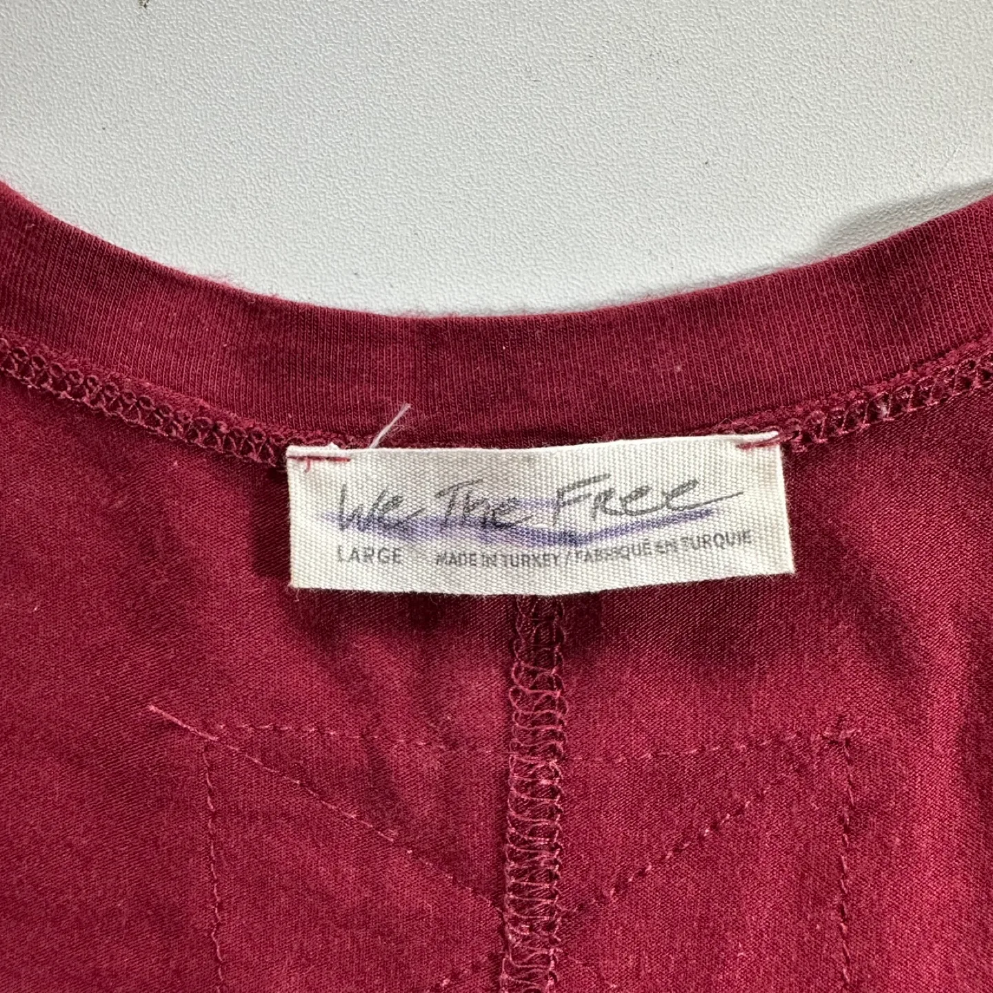 We The Free burgundy V-neck long sleeve shirt Large image indicator(9)