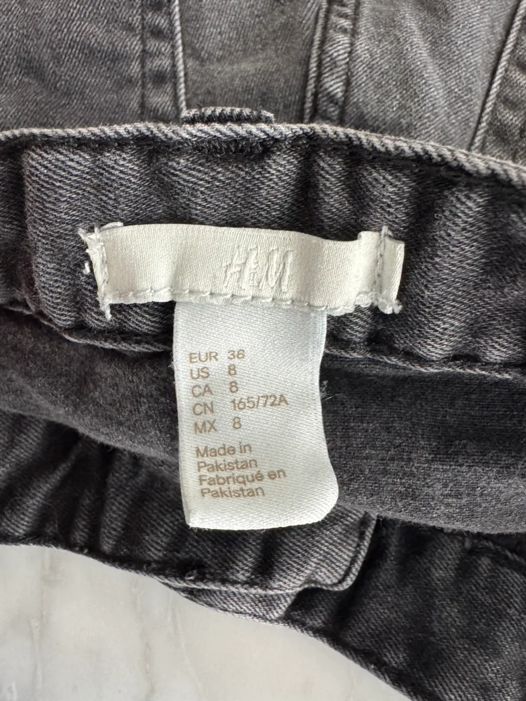 H&M Black Denim Distressed Shorts | Size 8 image indicator(4)