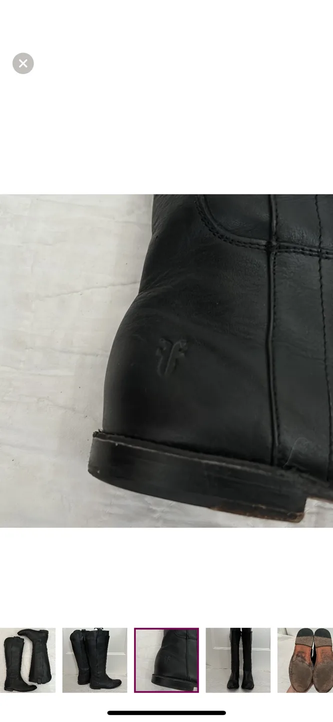 Fryer Black Leather Tall Boots 15.5 Shaft image indicator(2)