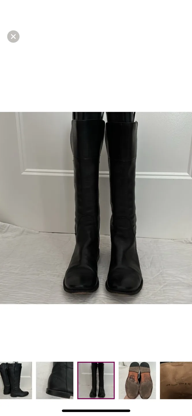 Fryer Black Leather Tall Boots 15.5 Shaft image indicator(3)