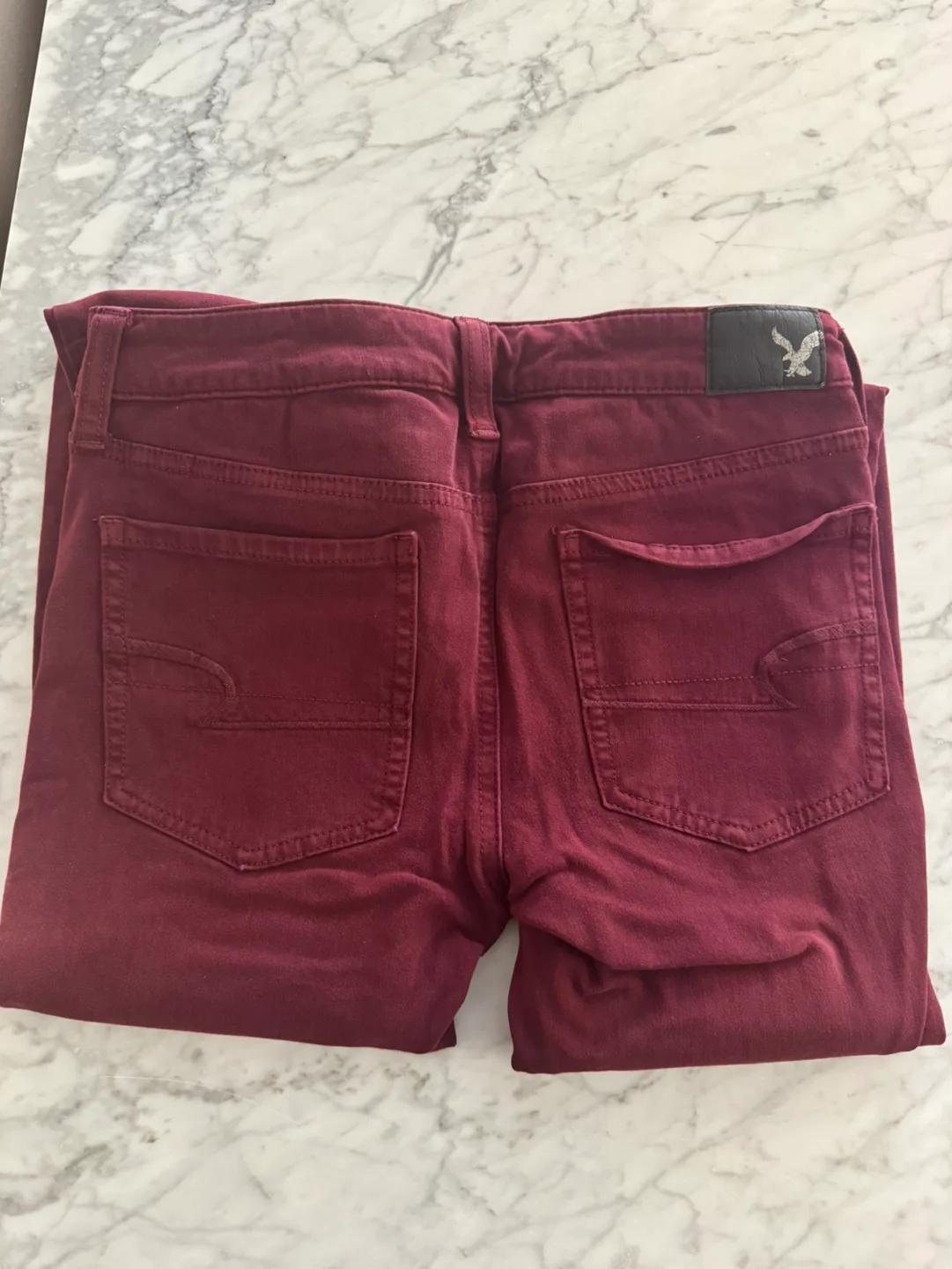 American Eagle Outfitters Maroon Jeggings Size 2 image indicator(4)