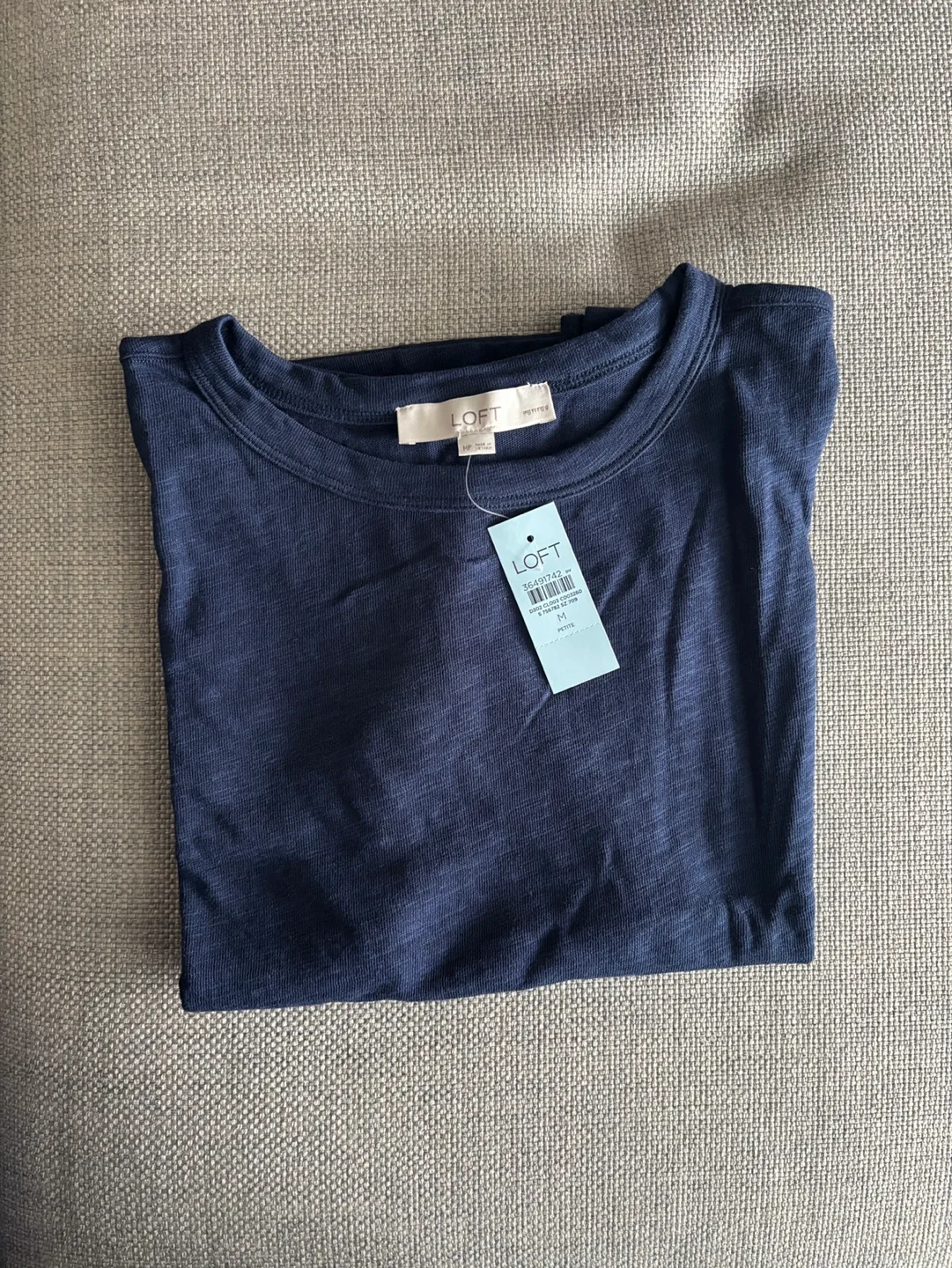 LOFT Women's Petite Side Button Tee - Navy ~ Medium Petite image indicator(2)