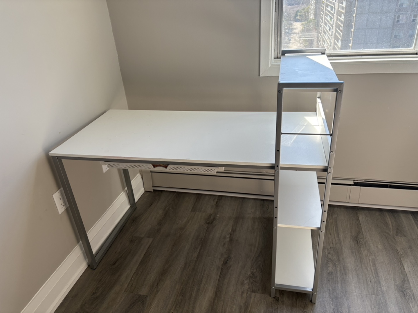 Work Desk with Bookshelf + Pull-Out Storage – 58 x 119 cm - photo 2