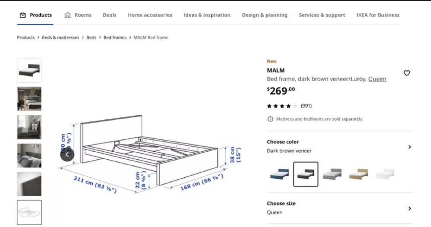 IKEA MALM BED FRAMES + 2 Under Drawer Dark Brown - photo 2