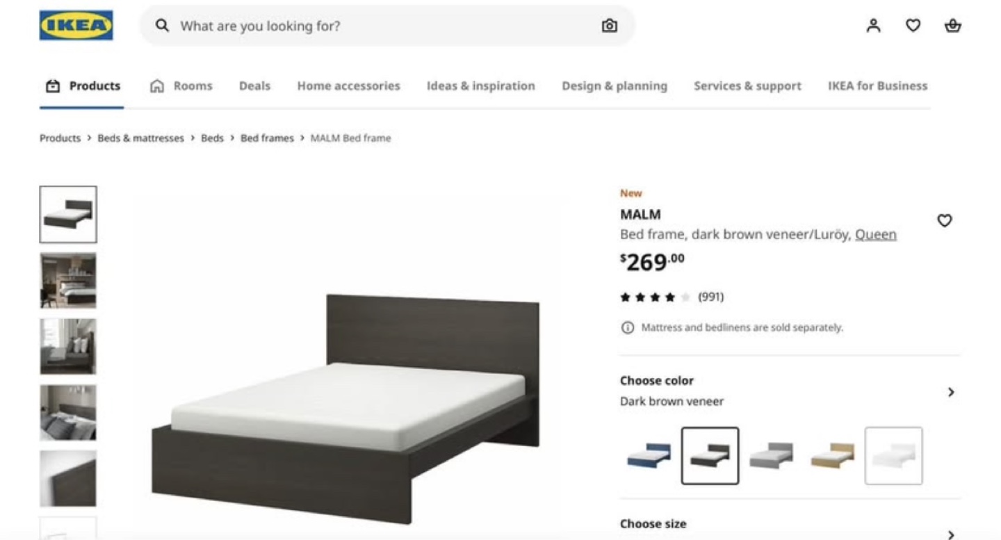 IKEA MALM BED FRAMES + 2 Under Drawer Dark Brown