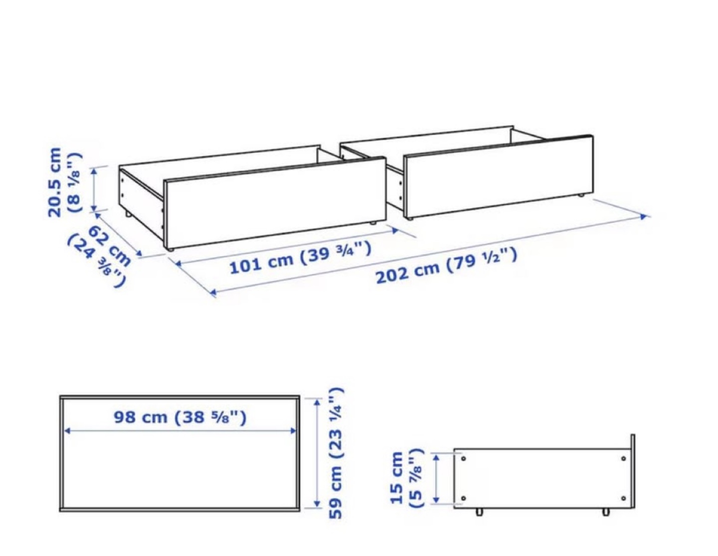 IKEA MALM BED FRAMES + 2 Under Drawer Dark Brown - photo 4
