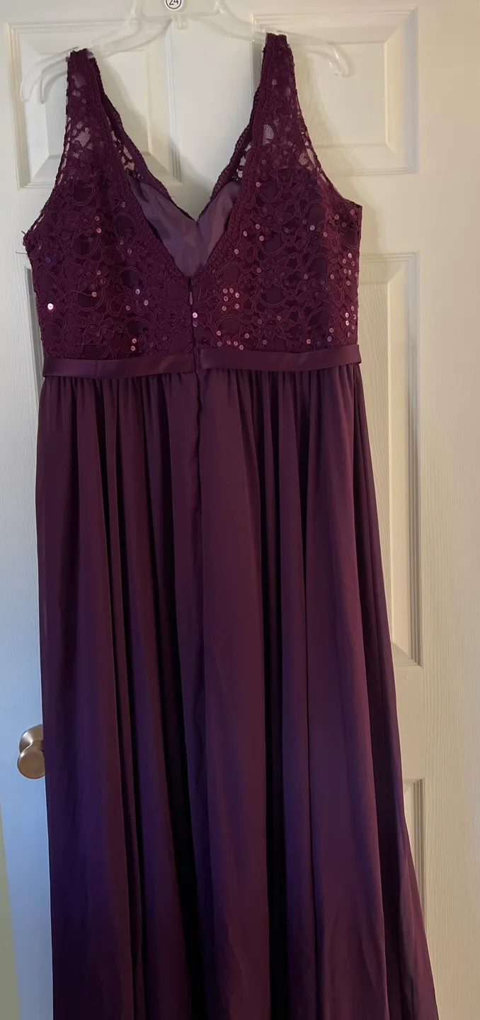 Eggplant Lace and Chiffon Maxi Dress image indicator(5)