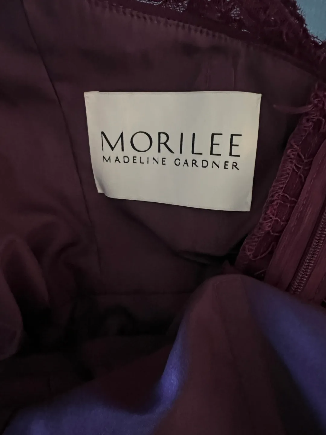 Eggplant Lace and Chiffon Maxi Dress image indicator(9)