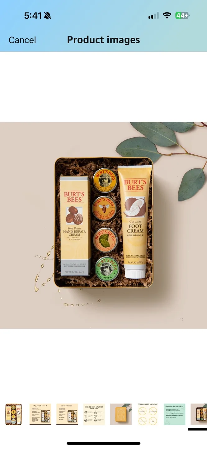 NEW GIFT BOX Burt's Bees Set - Hand Repair, Foot Cream, & More! image indicator(7)