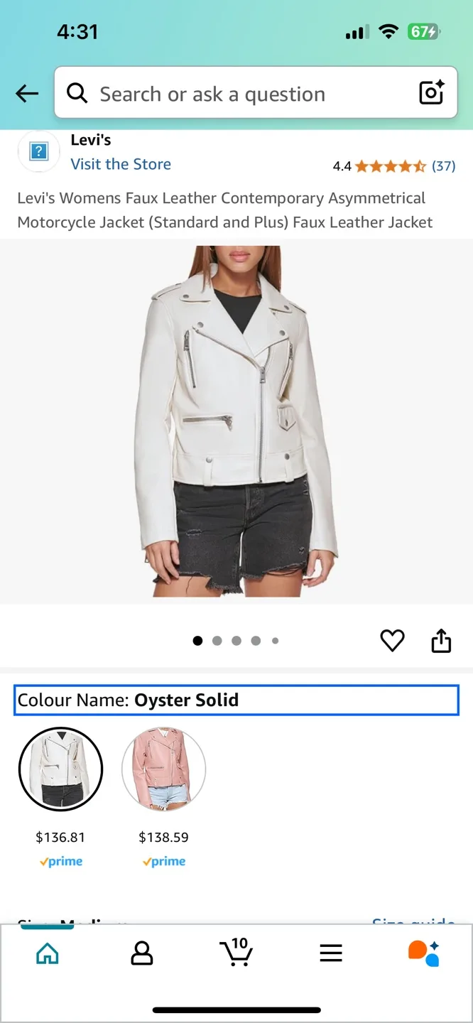 🥕MEDIUM Pink Levi's Women's Faux Leather (Vegan) Jacket image indicator(3)