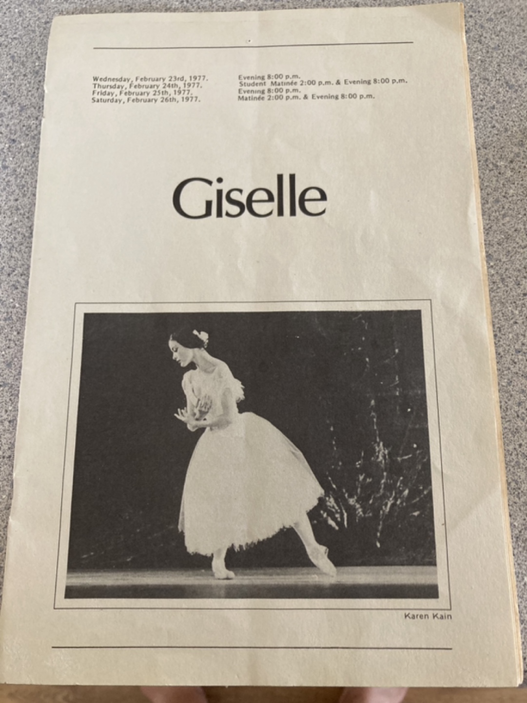 Rudolf Nureyev Vintage Giselle Ballet Program