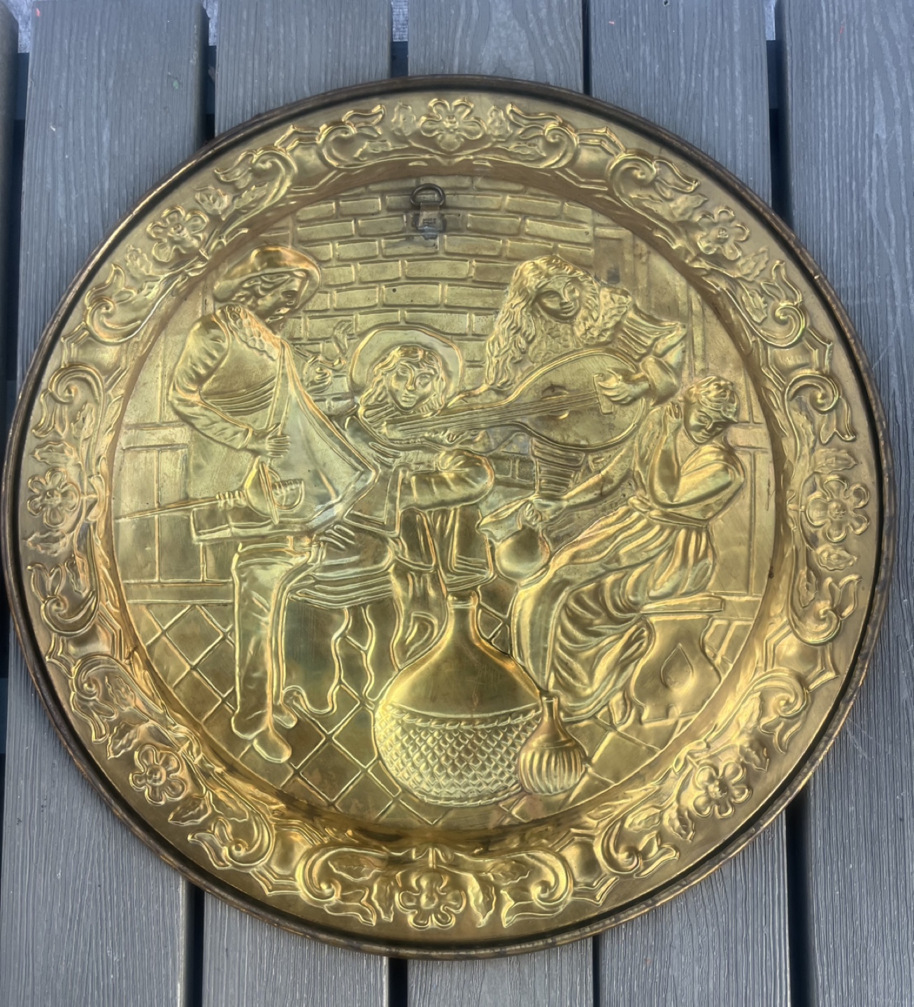 Vintage Brass Wall Decor - Musical Scene - photo 2