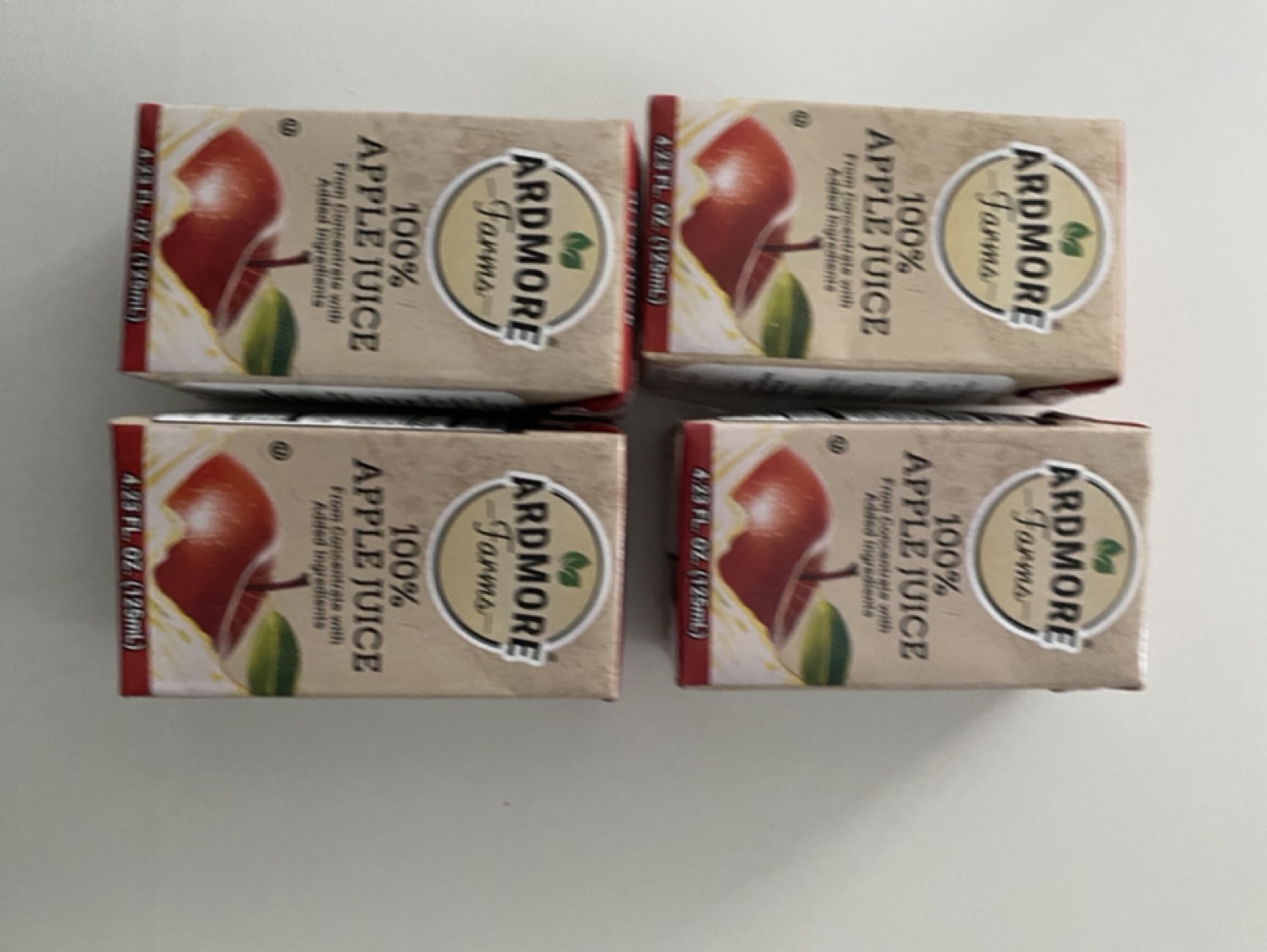 Four boxes of Ardmore Farms 100% Apple Juice #freecycle