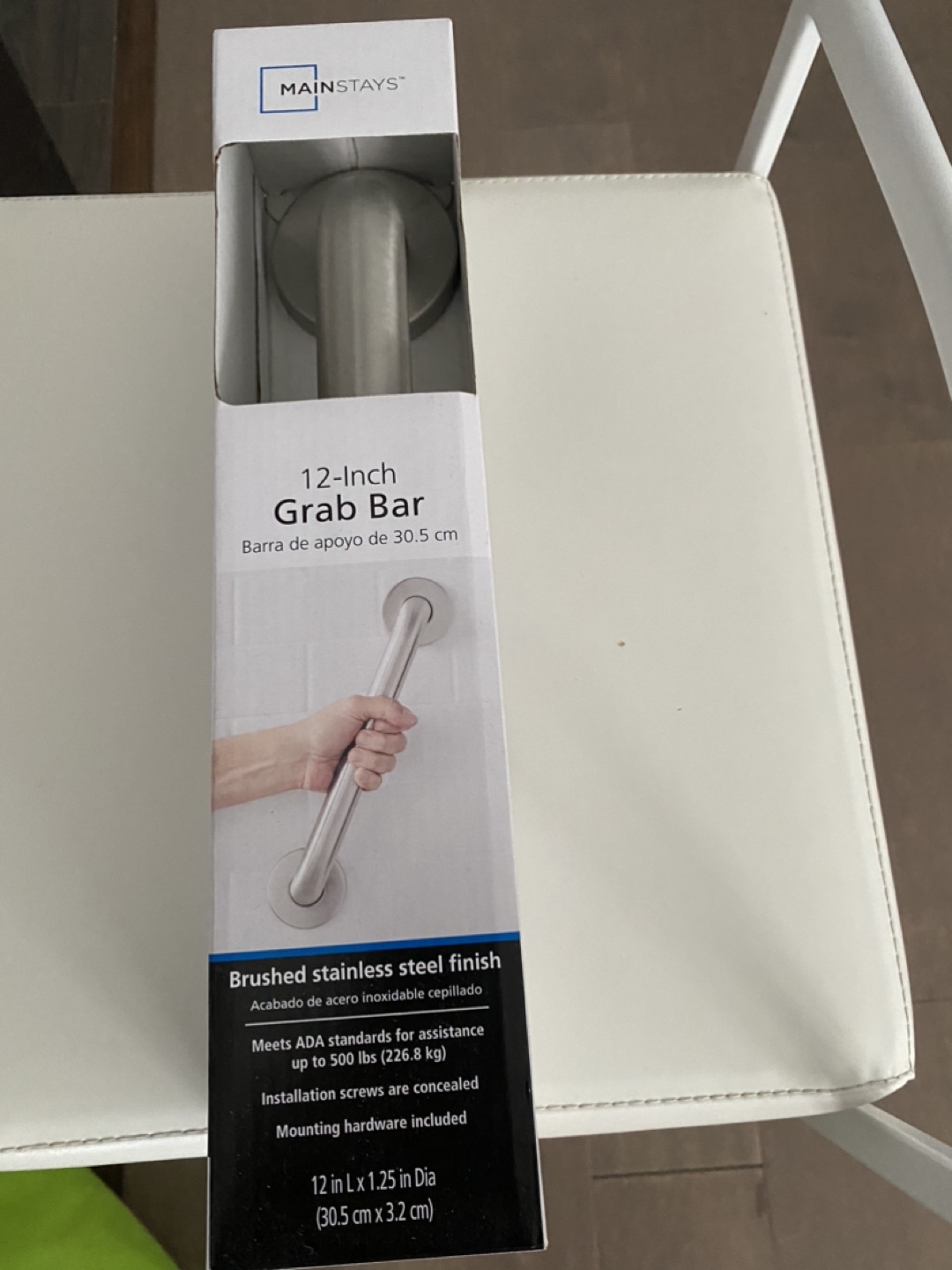 12-Inch Mainstays Grab Bar Brushed Stainless Steel #freecycle