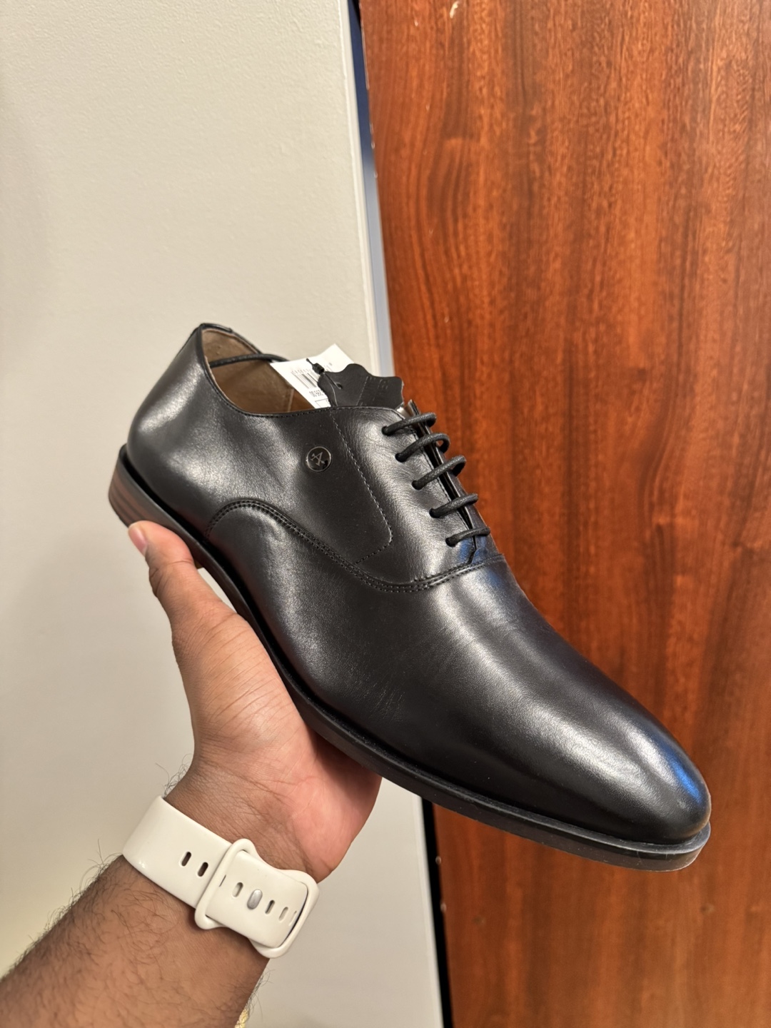 Men's Black Leather Oxford Shoes - Size 10 - photo 2