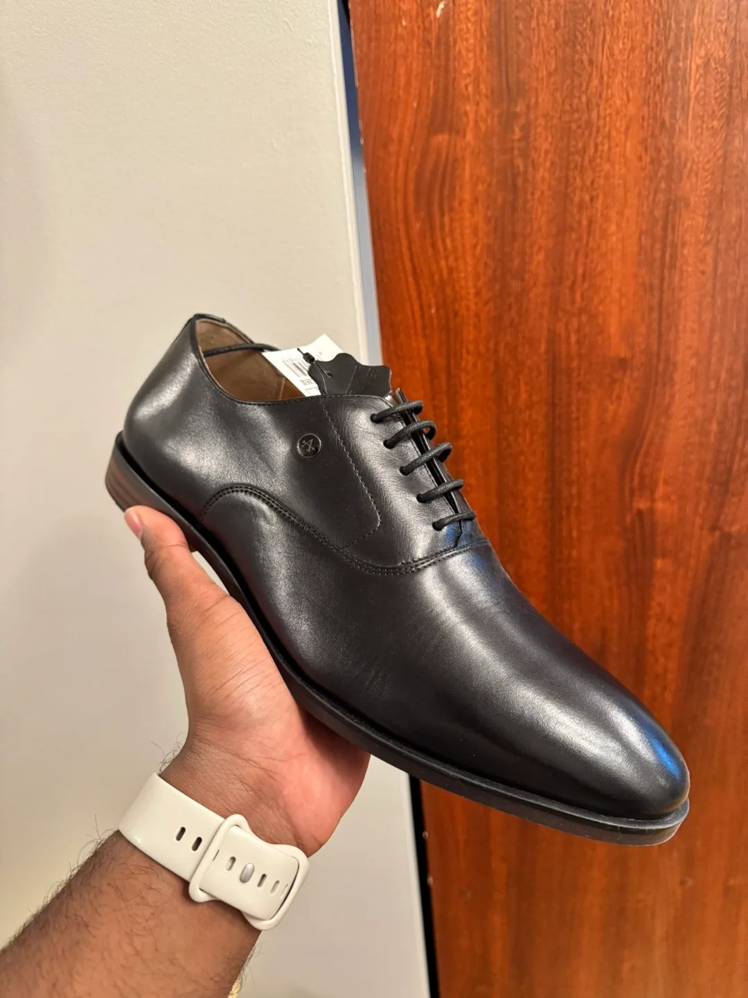 Men's Black Leather Oxford Shoes - Size 10 image indicator(2)