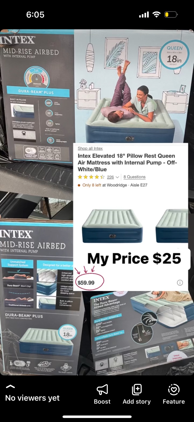 INTEX Elevated 18" Pillow Rest Queen Air Mattress