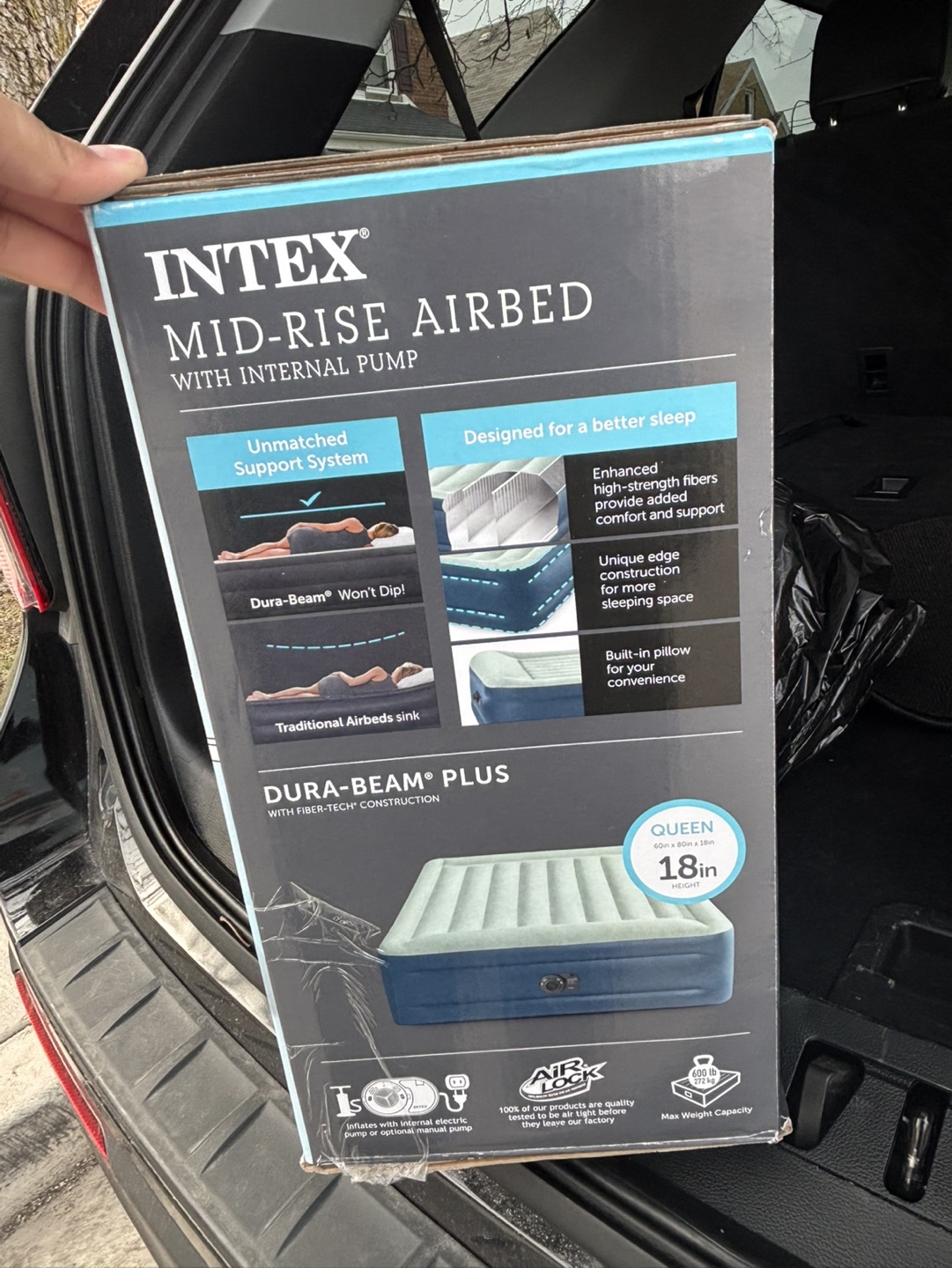 INTEX Elevated 18" Pillow Rest Queen Air Mattress - photo 3