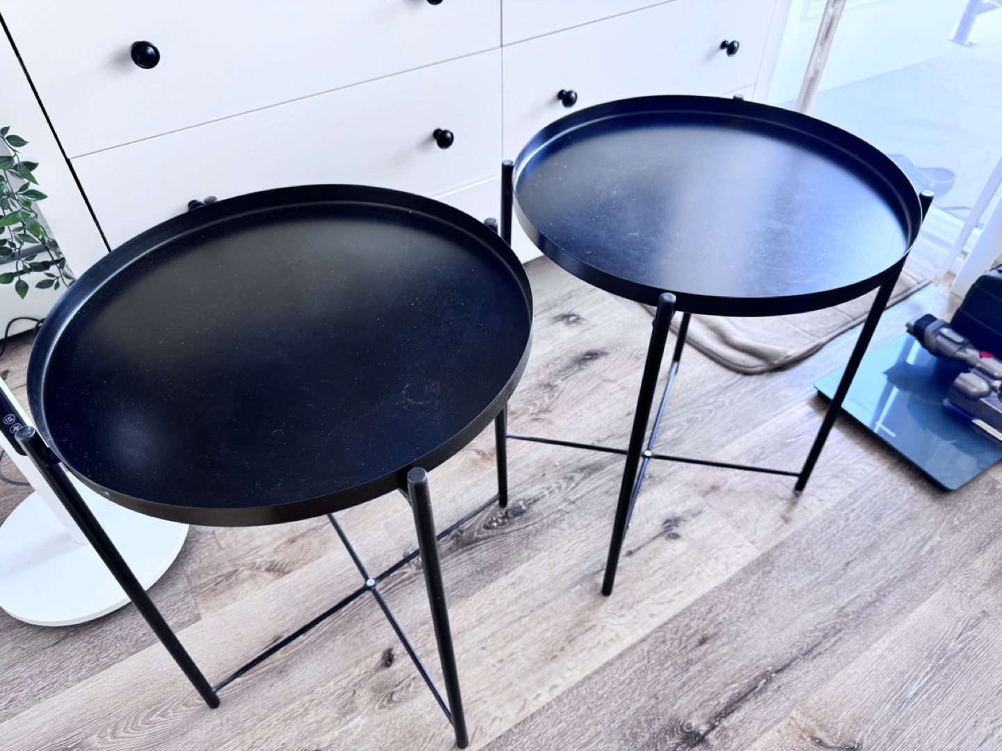 Pair of Black Metal Side Tables ikea gladom - photo 2