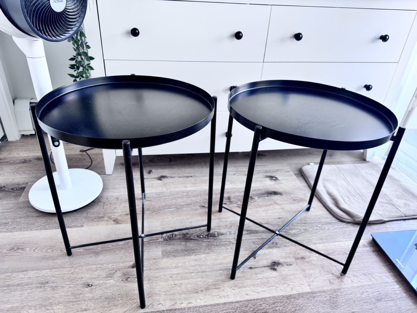 Pair of Black Metal Side Tables ikea gladom