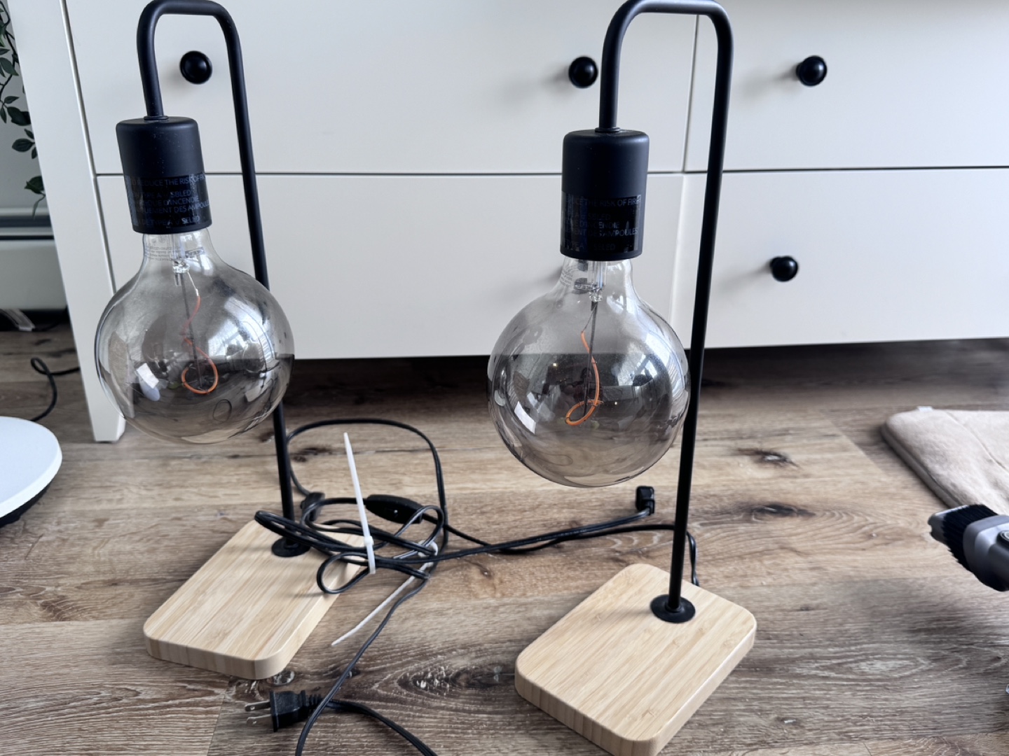 Pair of Modern Table Lamps with Edison Bulbs - photo 2