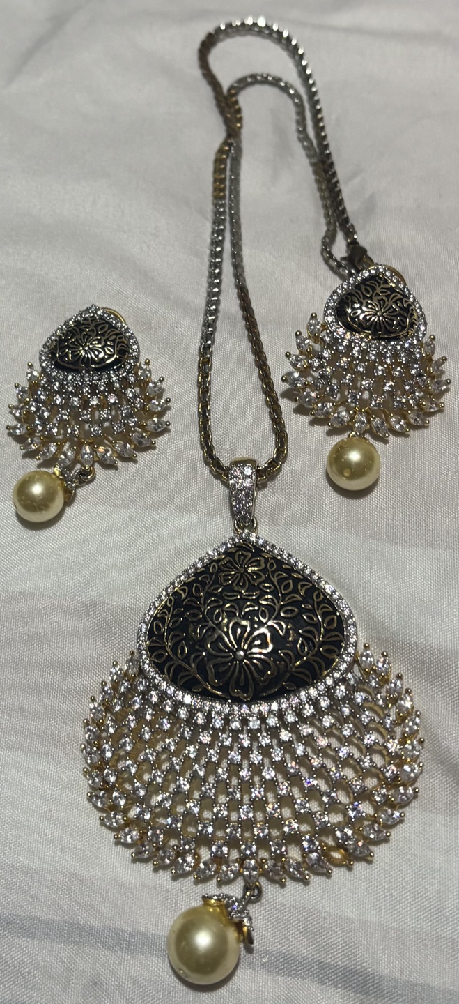 Indian/Pakistani Silver Kundan Bridal Jewellery Set - photo 5