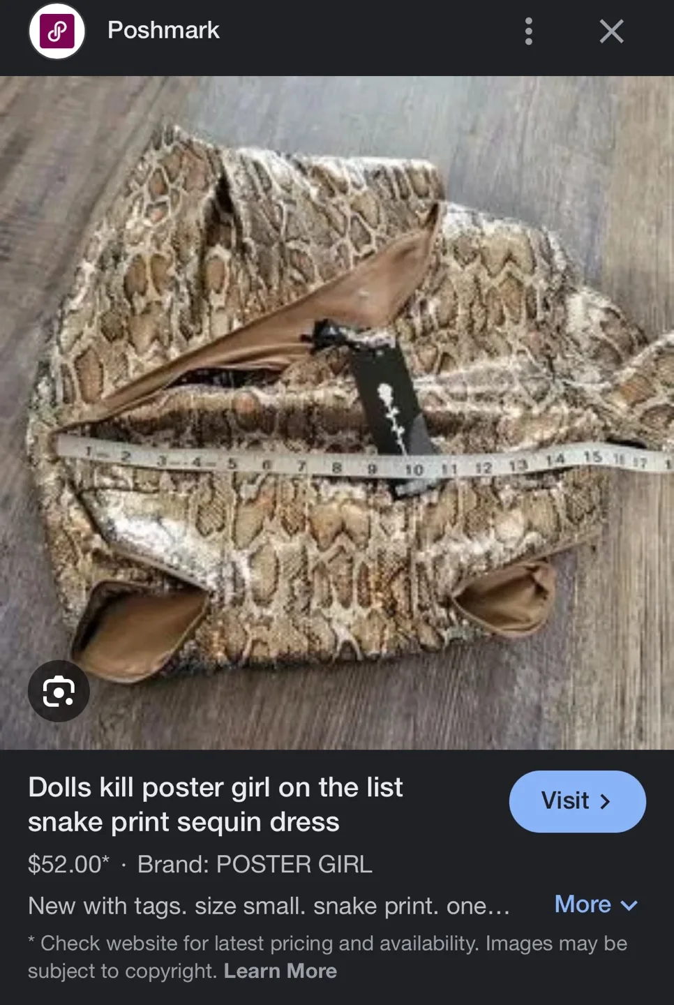 🥕Large Poster Girl Snakeskin Sequin Mini Dress image indicator(4)
