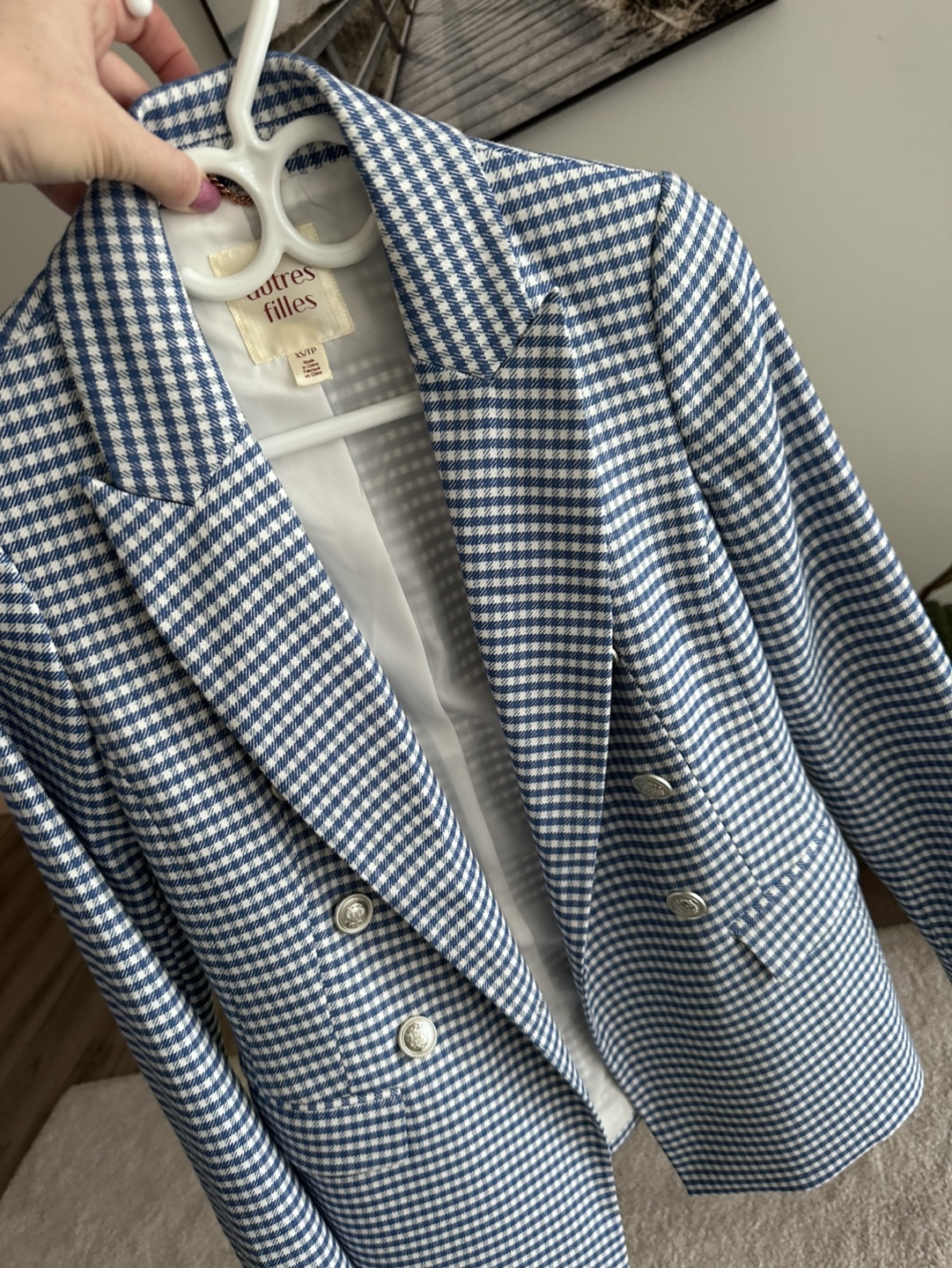 Autres filles Blue Gingham Blazer Size S