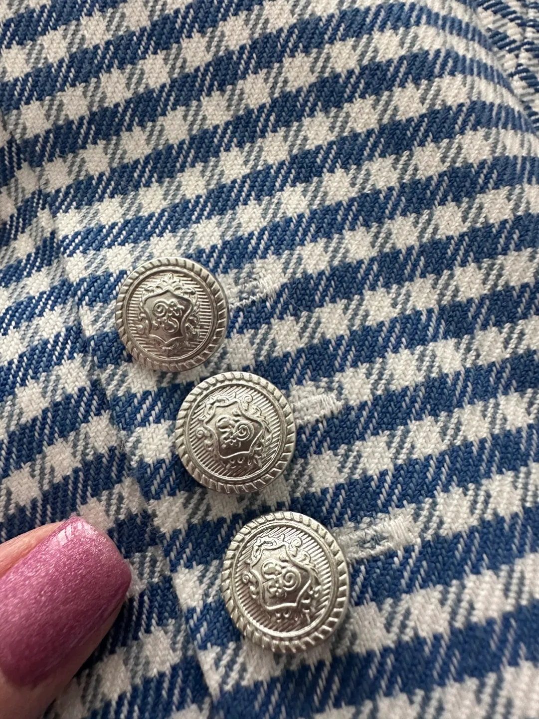 Autres filles Blue Gingham Blazer Size S image indicator(5)