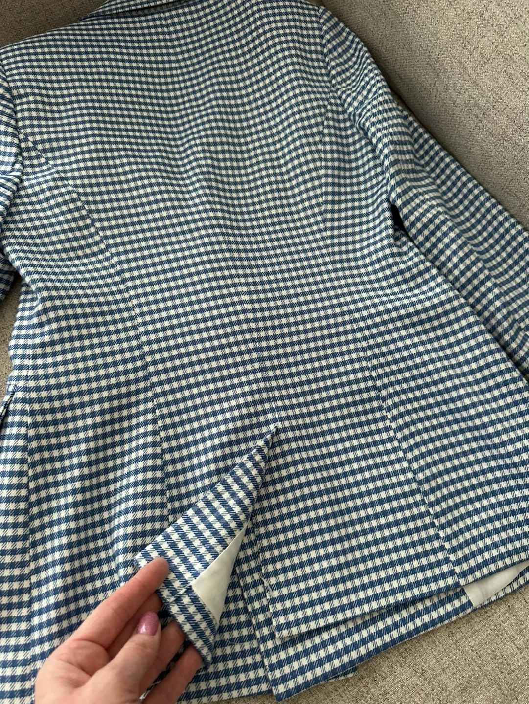 Autres filles Blue Gingham Blazer Size S image indicator(3)