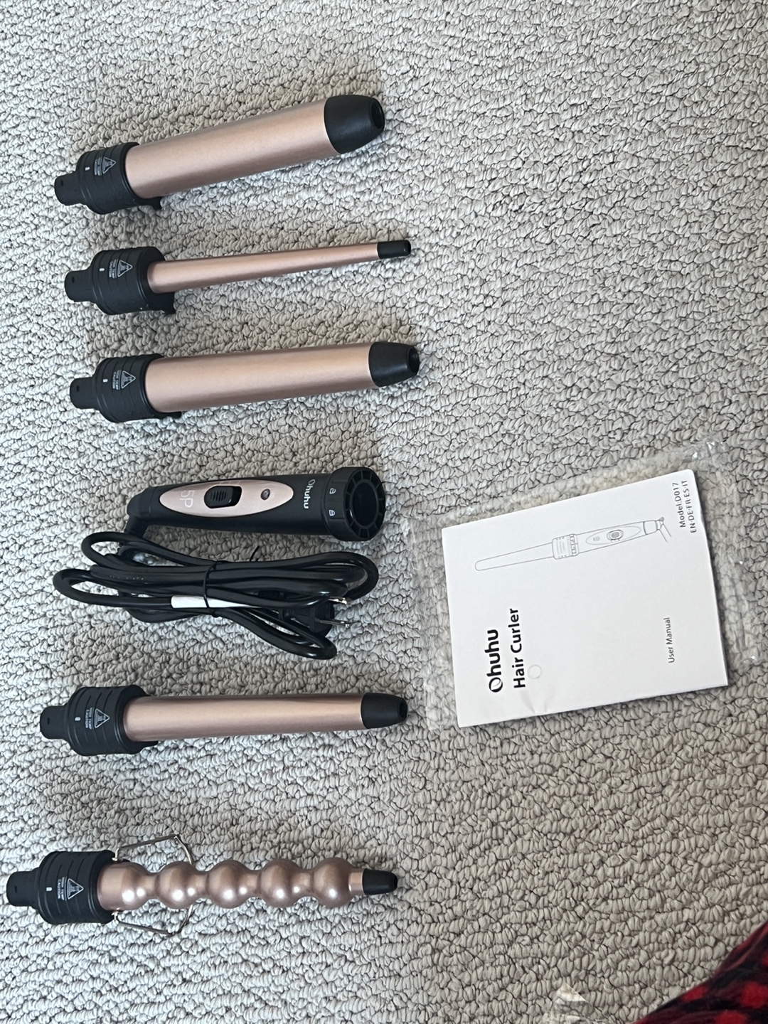 Ohhuhu 5-in-1 Curling Wand Set