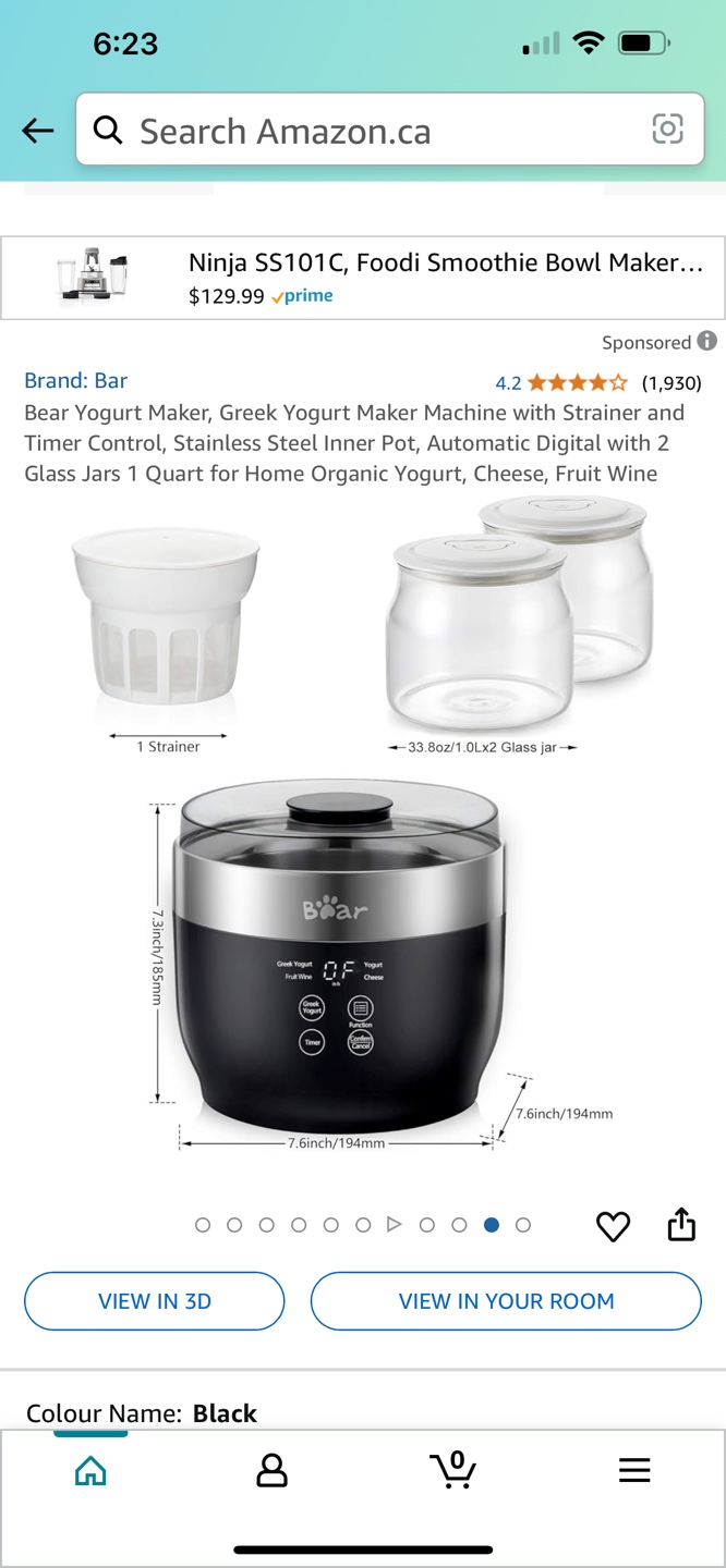 Bear Yogurt Maker - 1 Quart - Black - photo 3