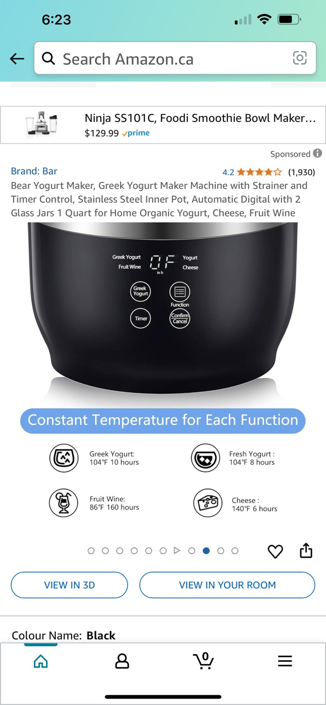 Bear Yogurt Maker - 1 Quart - Black - photo 2