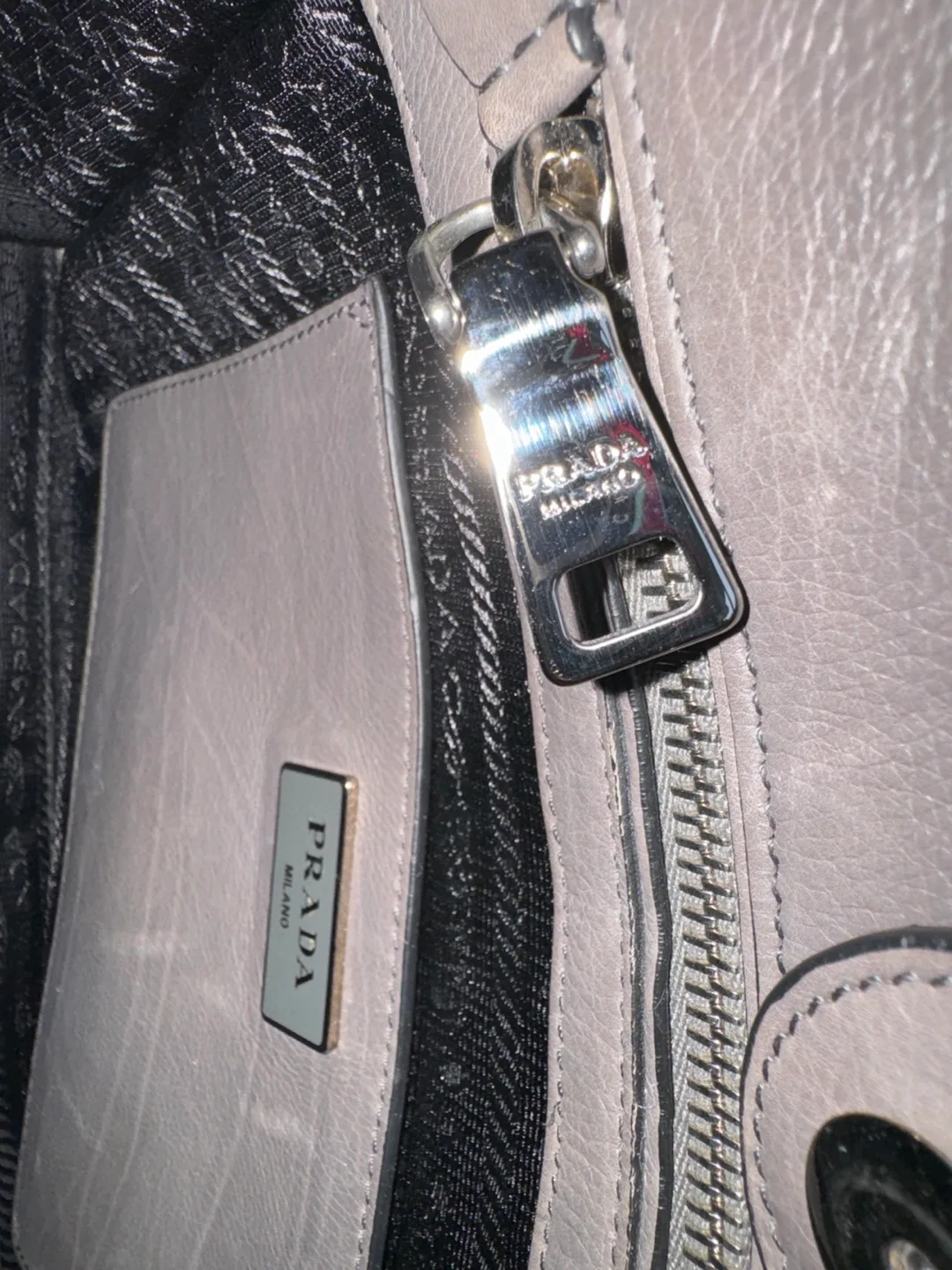 Prada Grey Leather Handbag image indicator(7)