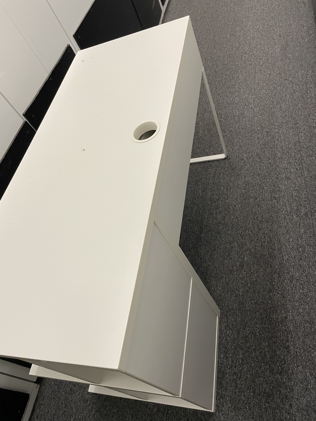 White Computer Desk with Storage - photo 5