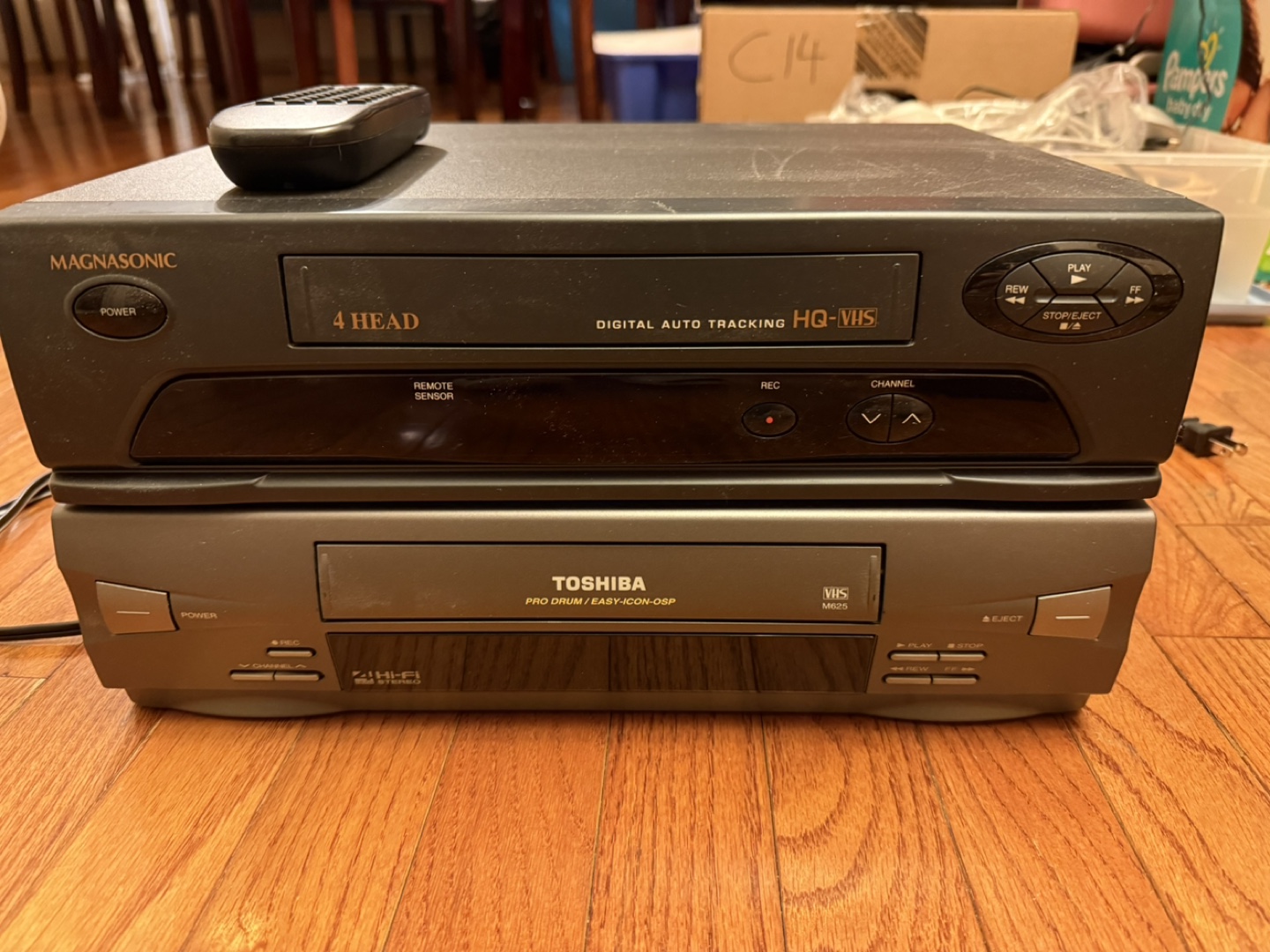 Lot of Three VHS Players: Magasonic, Toshiba, and Citizen