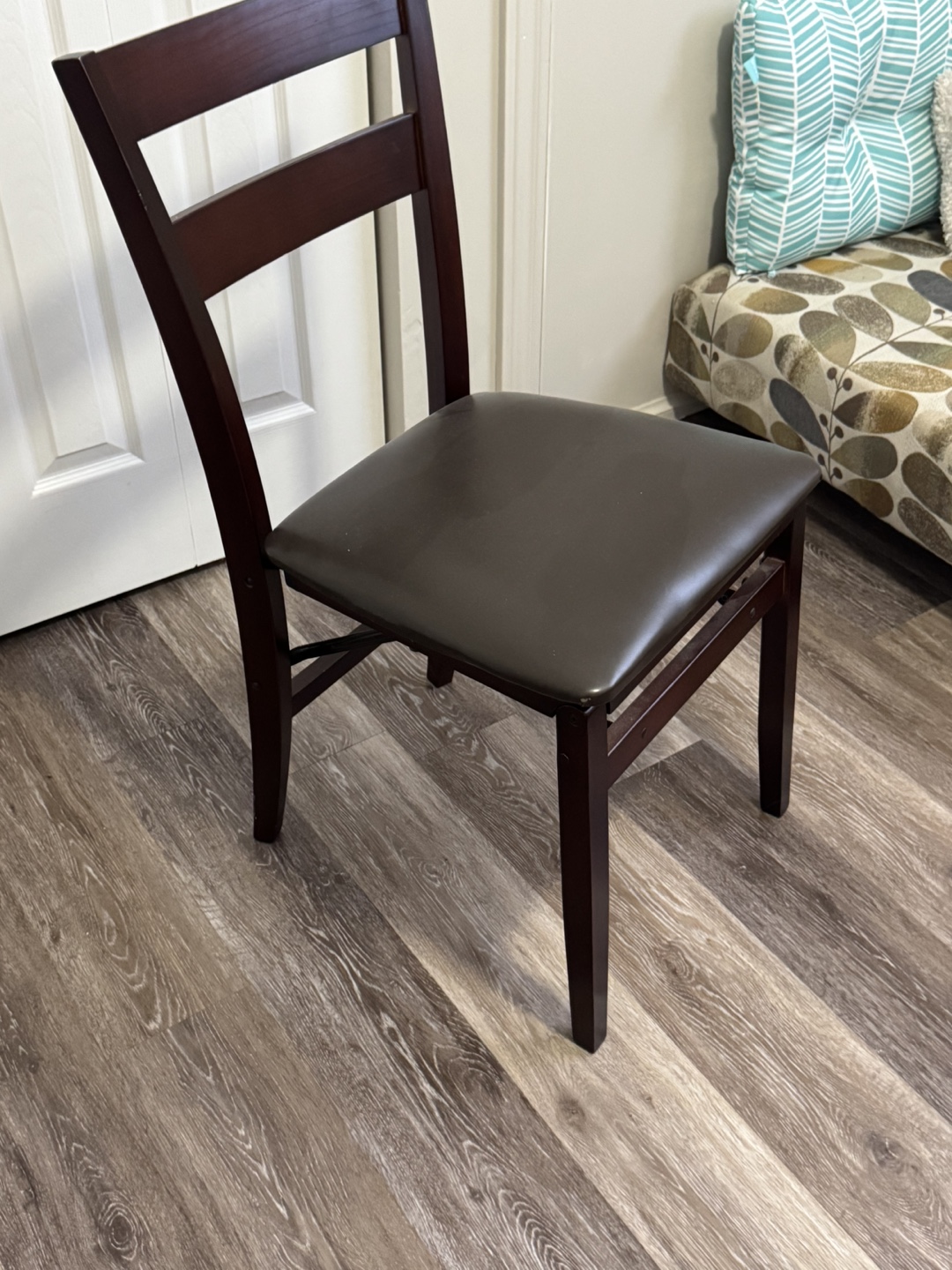 Chair with Brown Vinyl Seat