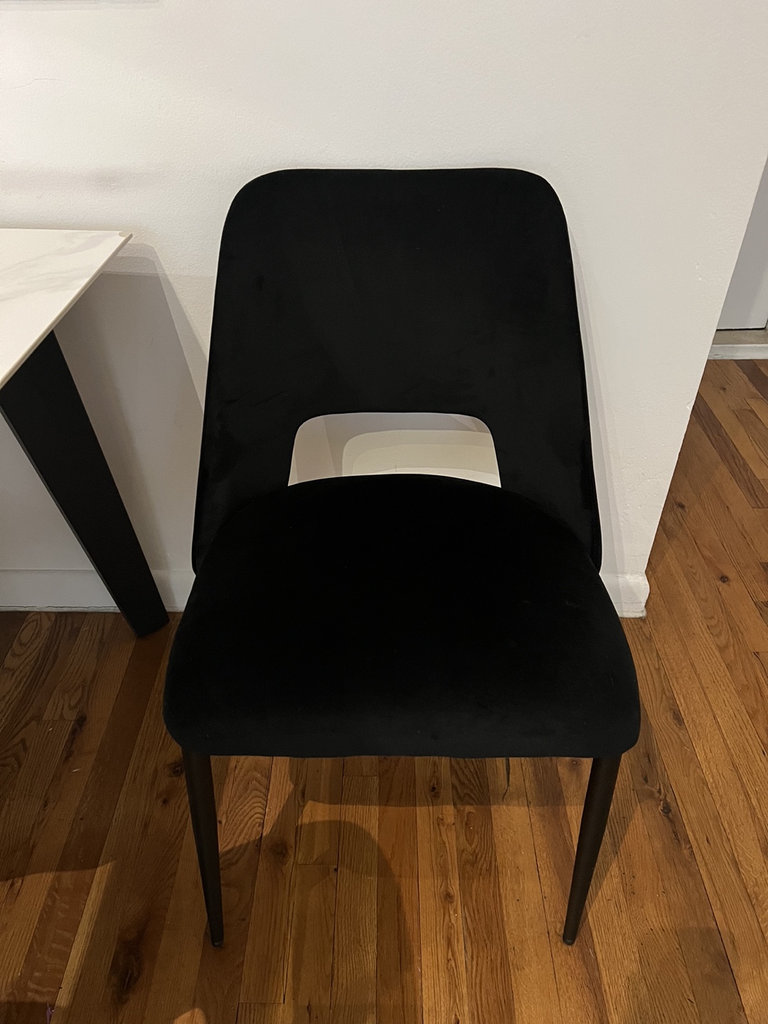 Set of 4 Black Velvet Dining Chairs - photo 3