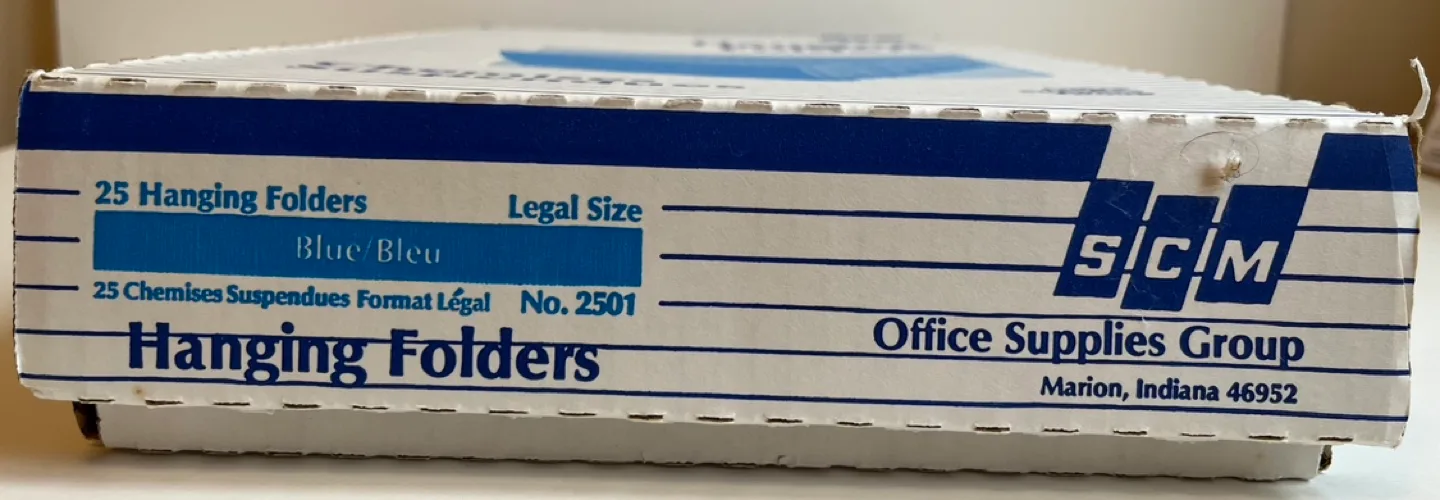 Box of 25 Legal Size Hanging Folders - New image indicator(2)