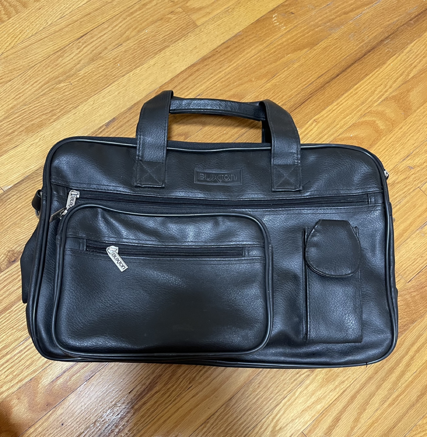 Buxton Black Leather Portfolio Briefcase
