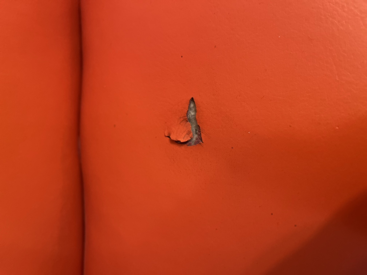 Mid-Century Modern Orange Vinyl Sofa - photo 2