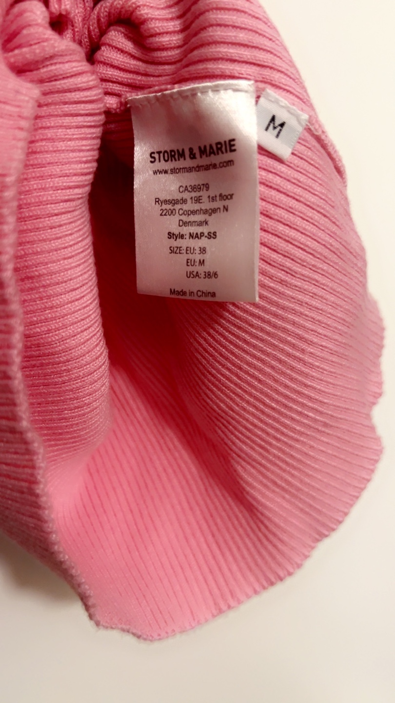 Pink Ribbed Knit Top - Size M - photo 5
